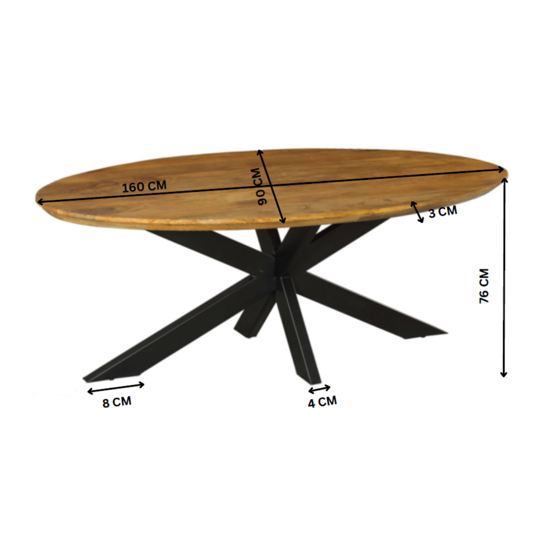 Eettafel Brandy · Ovaal