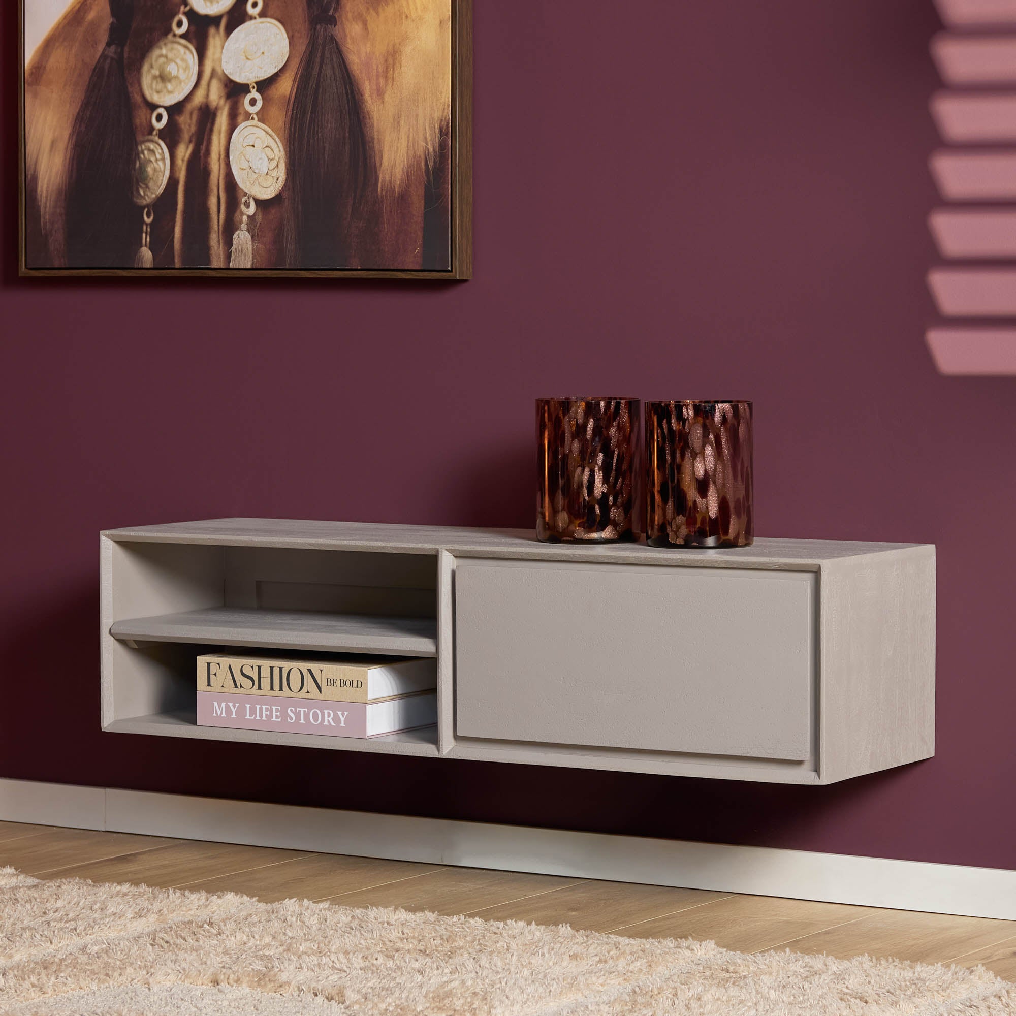 Zwevend tv meubel Ambiance Taupe | 120 cm