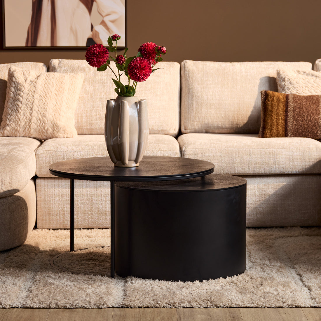 Luna Couchtisch | Schwarz | 2er-Set