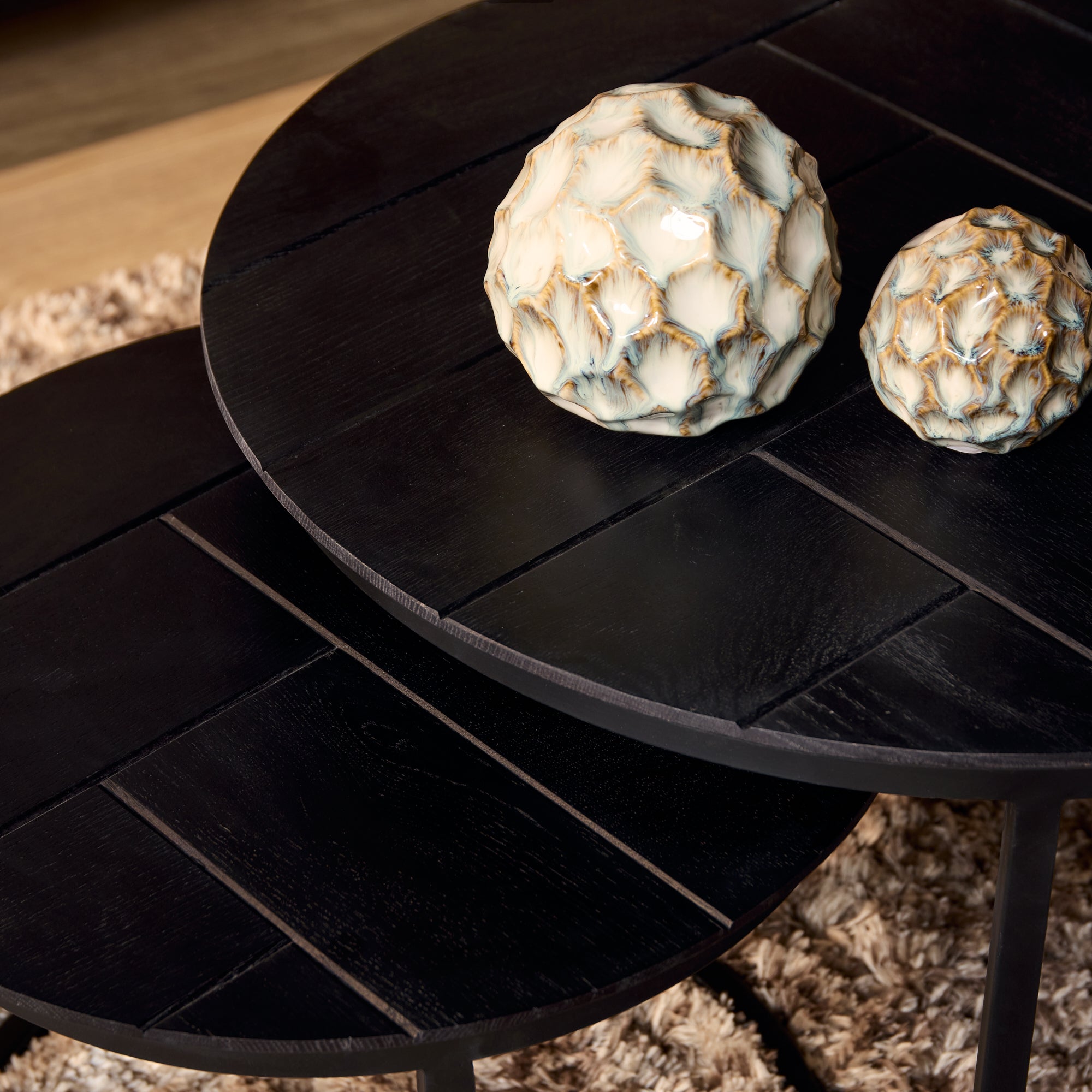 Couchtisch Otik Schwarze Eiche | 70 cm | 2er-Set