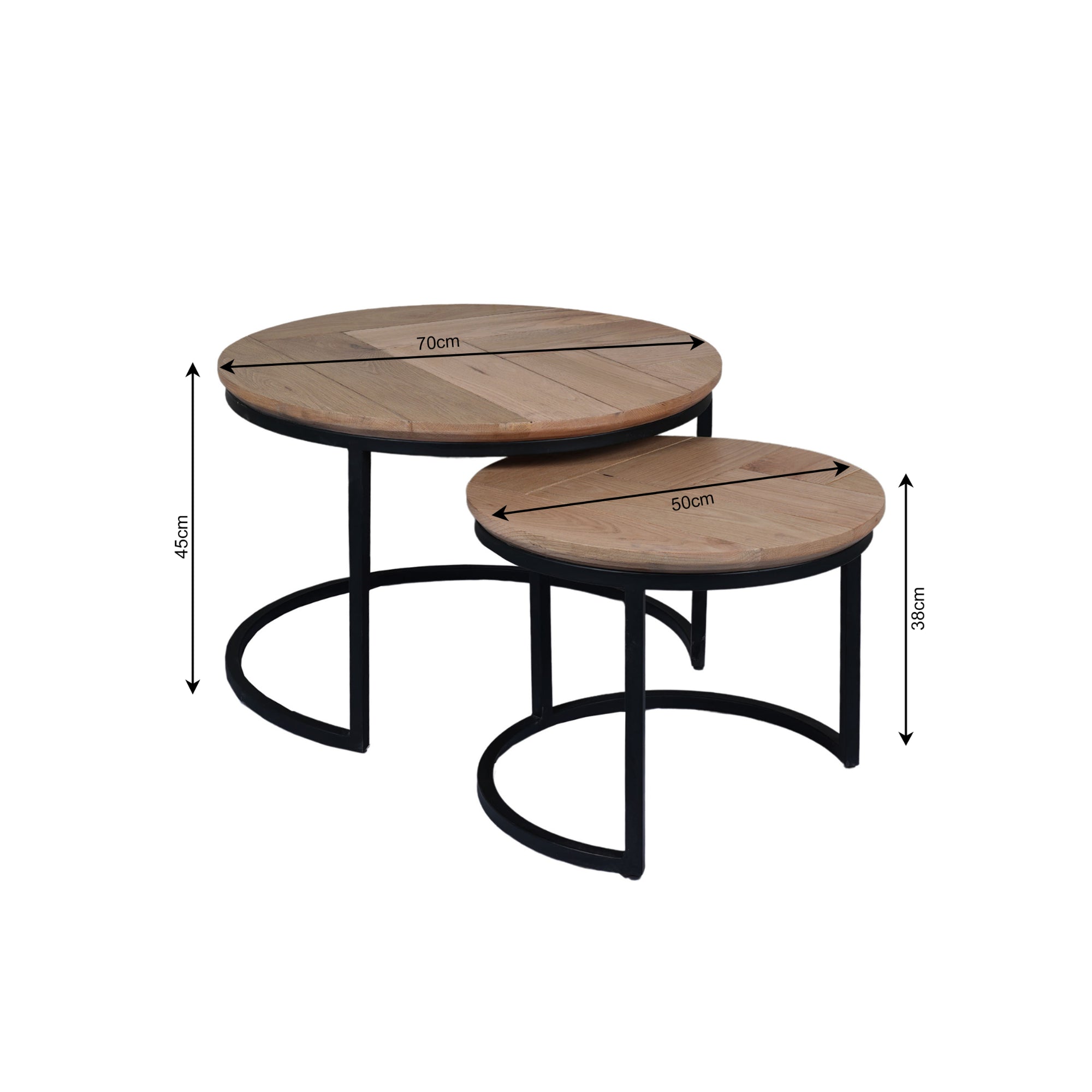 Couchtisch Otik Natureiche | 70 cm | 2er-Set