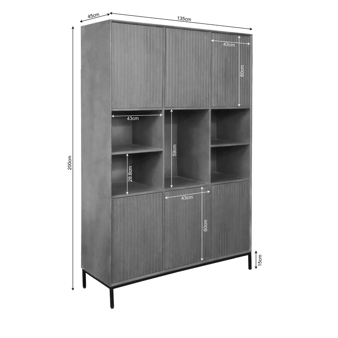 Vakkenkast XL Madison | 135 cm