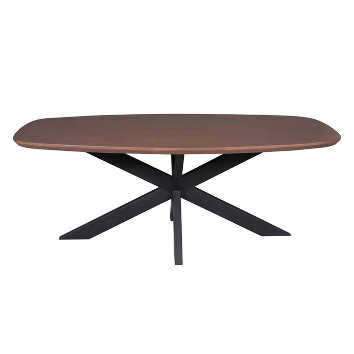 Eettafel Madison Walnut | 280 cm | Deens Ovaal | Poot Black