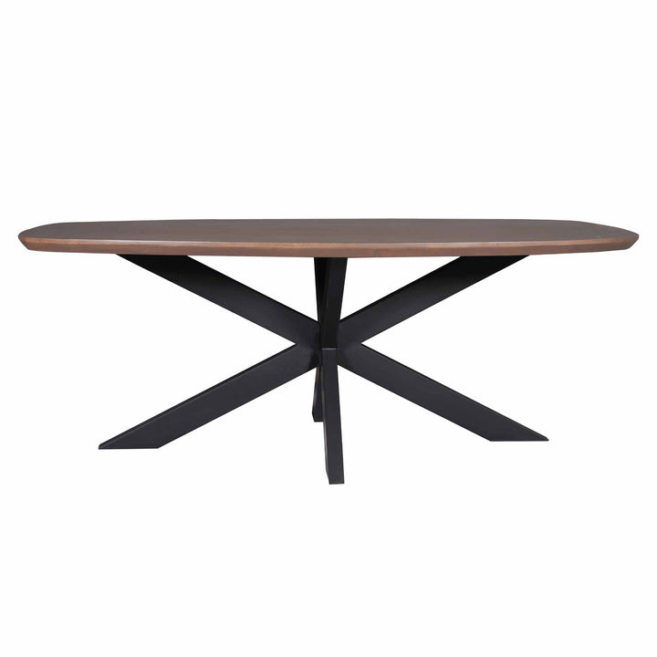 Eettafel Madison Walnut | 280 cm | Deens Ovaal | Poot Black