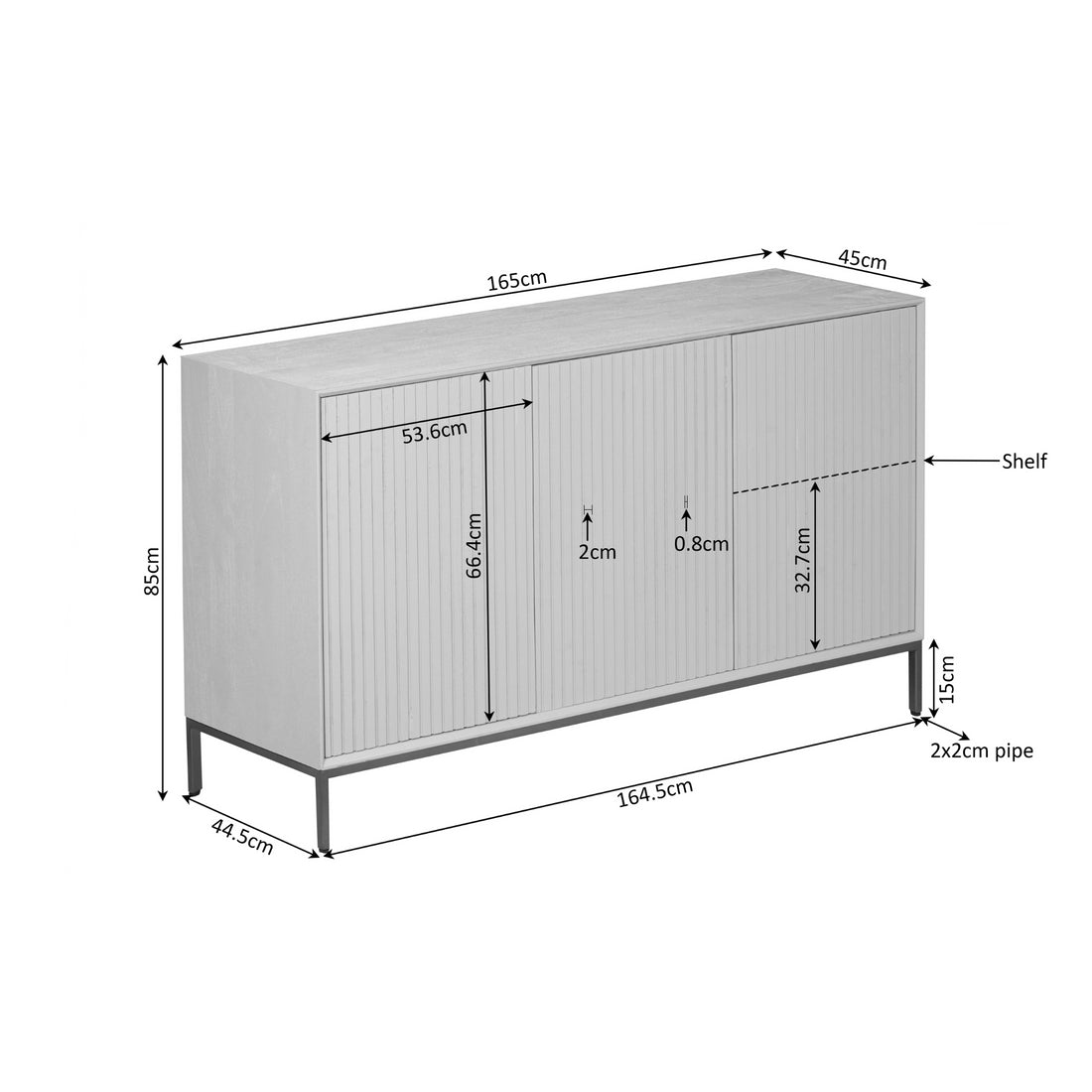 Dressoir Madison Natural | 165 cm