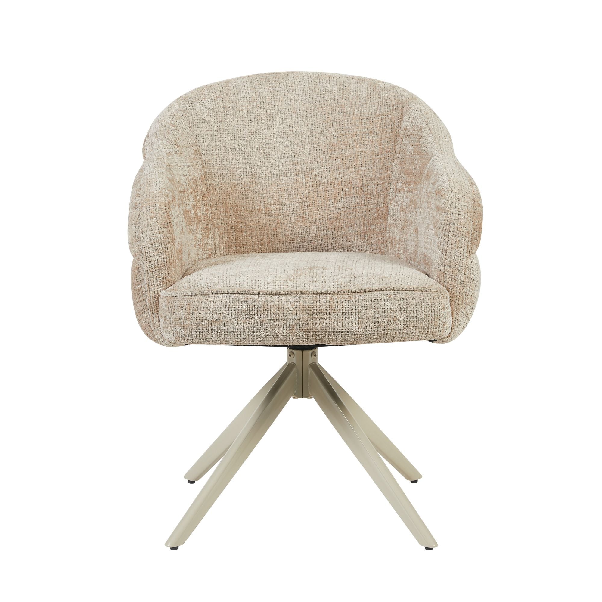 Eetkamerstoel Bella | Beige | Poot Sand | Met armleuning