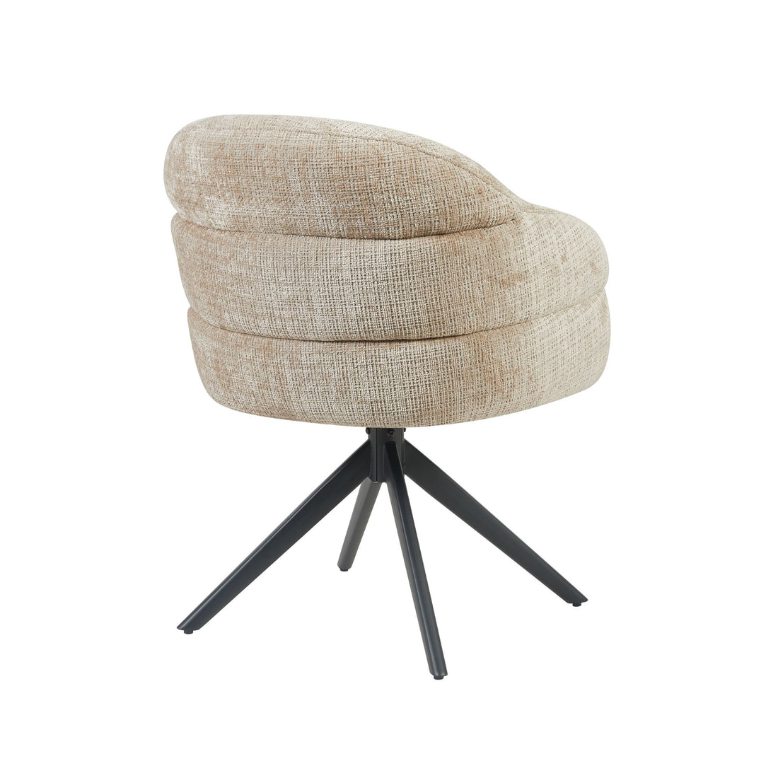 Eetkamerstoel Bella | Beige | Poot Black | Met armleuning