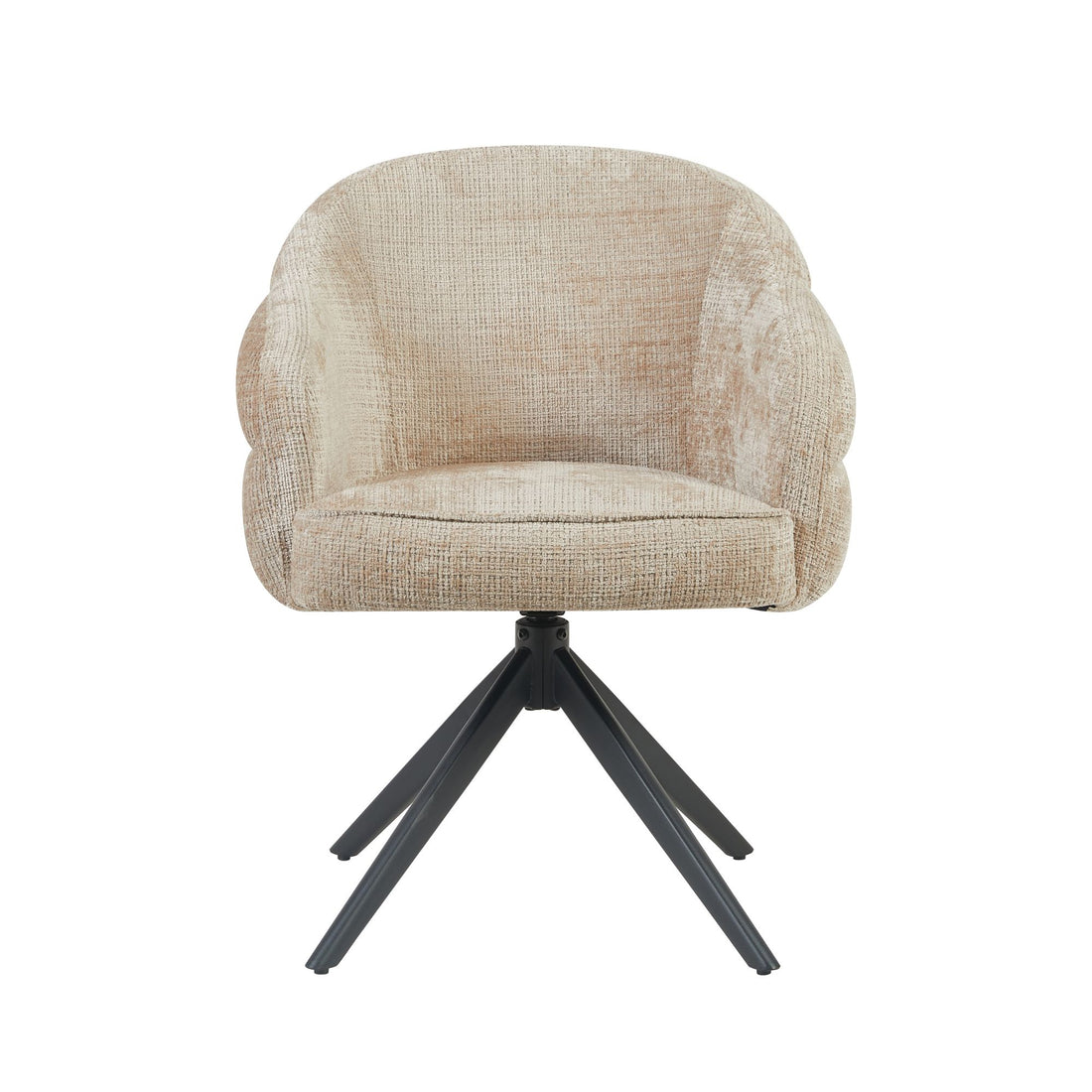 Eetkamerstoel Bella | Beige | Poot Black | Met armleuning