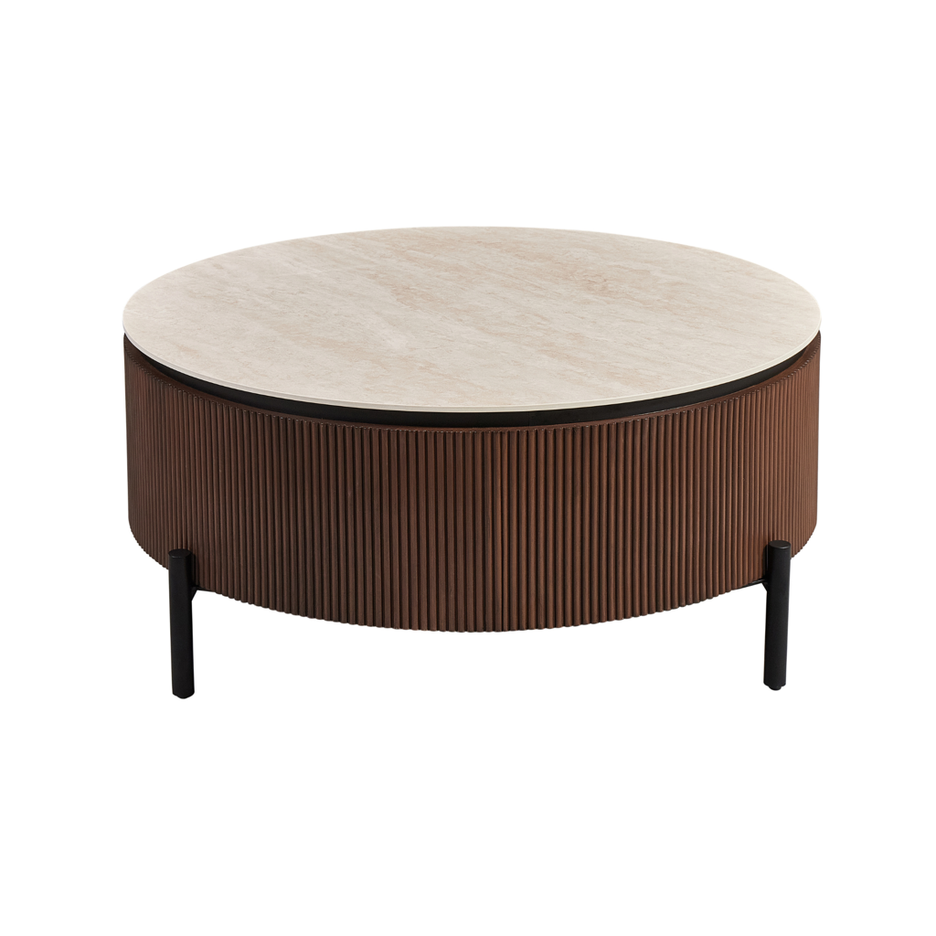AQUA SALONTAFEL BROWN 100 ROND BEIGE CERAMIC