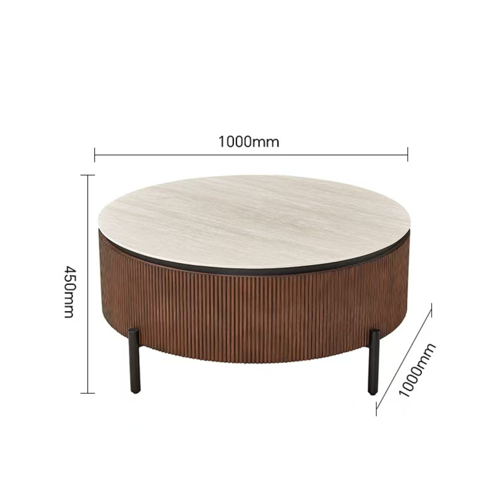 AQUA SALONTAFEL BROWN 100 ROND BEIGE CERAMIC