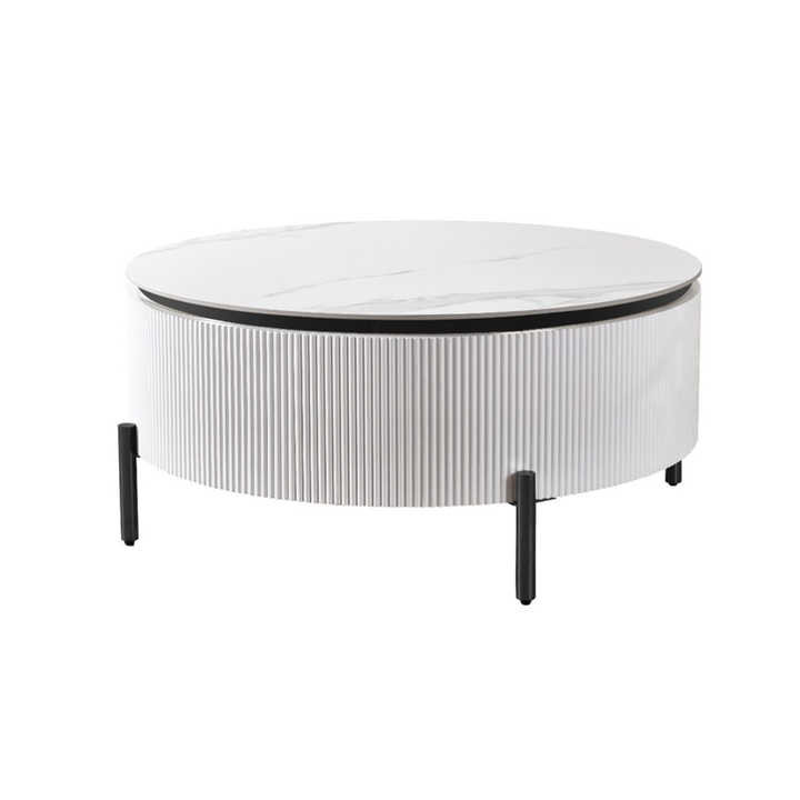 AQUA SALONTAFEL WHITE/BLACK 100 ROND WHITE CERAMIC