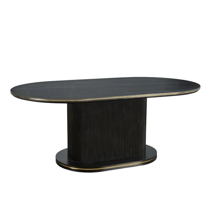 AQUA EETTAFEL BLACK/GOLD 200X110X76 BLACK/WHITE CERAMIC