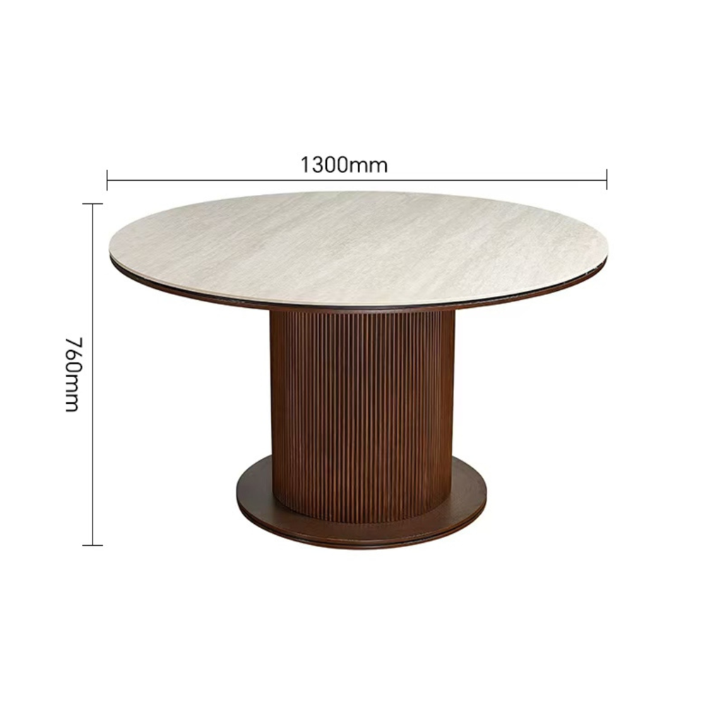 AQUA EETTAFEL BROWN 130 ROND BEIGE CERAMIC