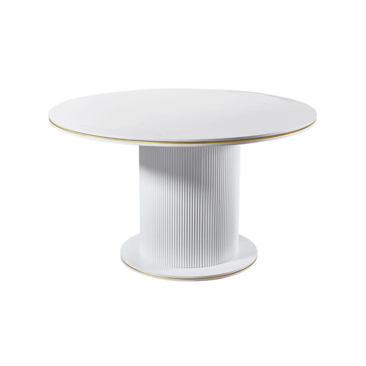 AQUA EETTAFEL GOLD 130 ROND WHITE CERAMIC