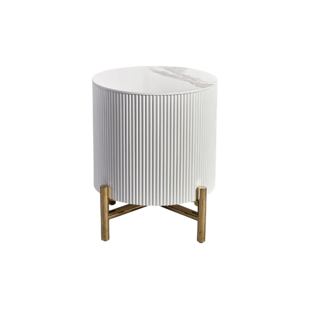 AQUA BIJZETTAFEL GOLD CNC 45 ROND WHITE