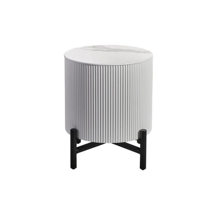 AQUA BIJZETTAFEL WHITE/BLACK CNC 45 ROND WHITE