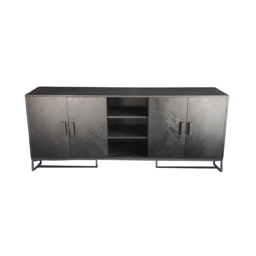 ZWART VISGRAAT DRESSOIR 208X45X83