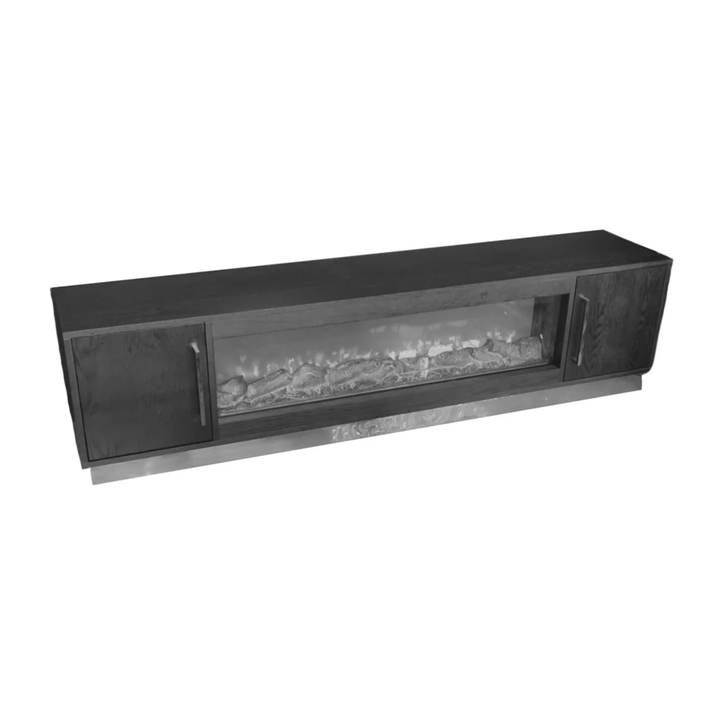 BLOCCI TVMEUBEL ZWART FINEER inc SFEERHAARD 200X40X50 (zilver)