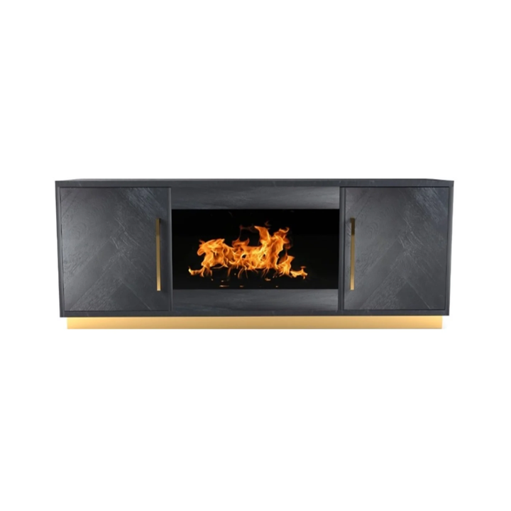 BLOCCI TV MEUBEL ZWART VISGRAAT INC SFEERHAARD 200X40X50