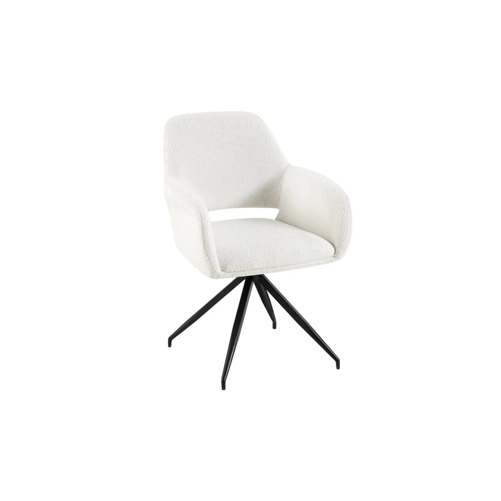 STUHL EVA TURN VC809 SCHWARZ WEIß TEDDY