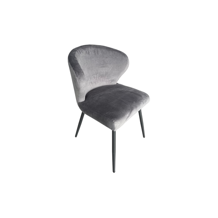 STUHL KAREN SCHWARZE BEINE + GRAUER STOFF