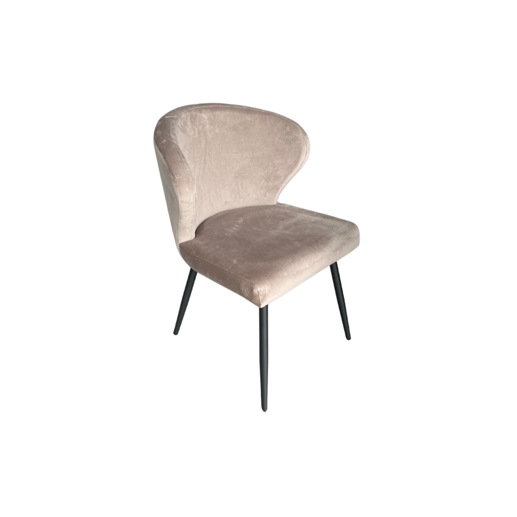 CHAIR KAREN BLACK LEGS + TAUPE FABRIC