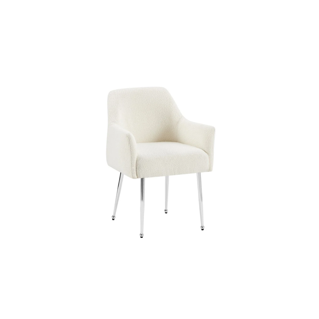 CHAIR MILA  VC802A SILVER + WHITE TEDDY