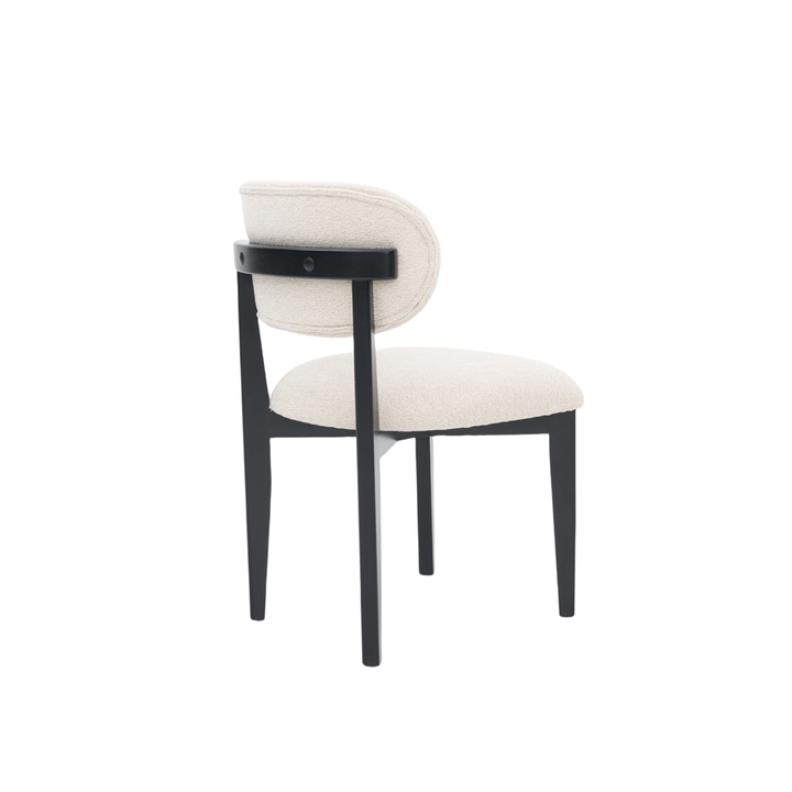 CHAIR SILLA ZB-5684 BLACK LEGS CREAM DY2117-1