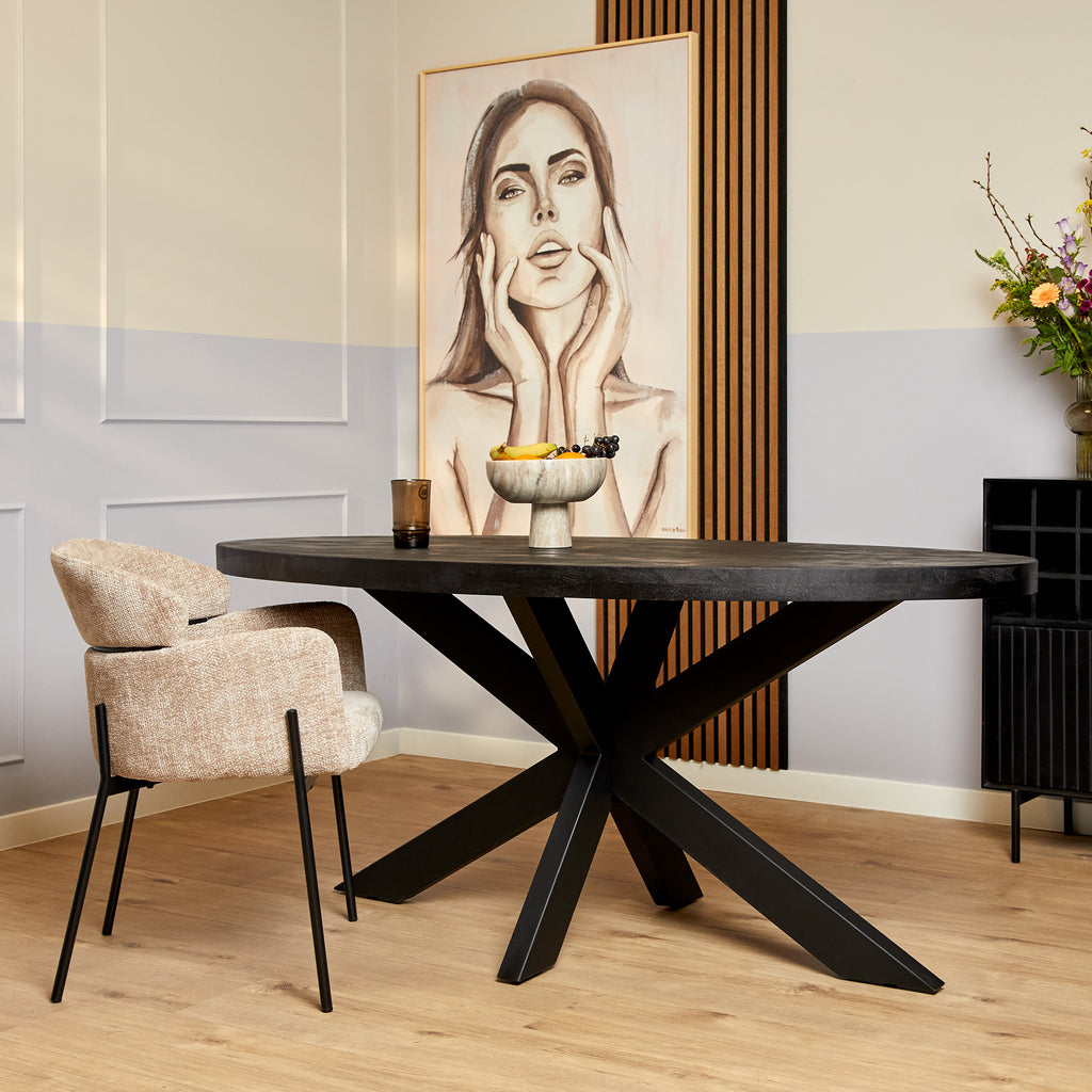 Eetkamertafel Denver Black · Ovaal