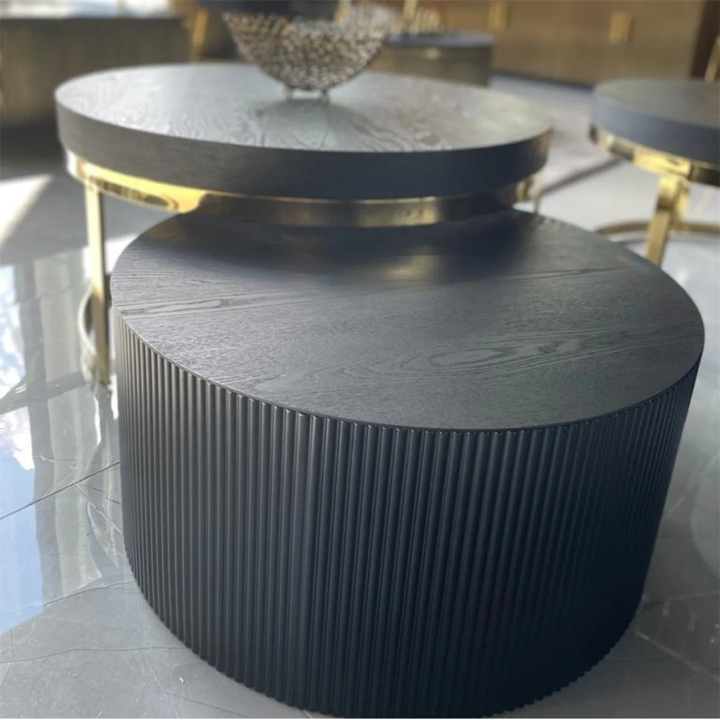 FOX SCHWARZ GLATT FURNIER 90/70 RUND GOLD