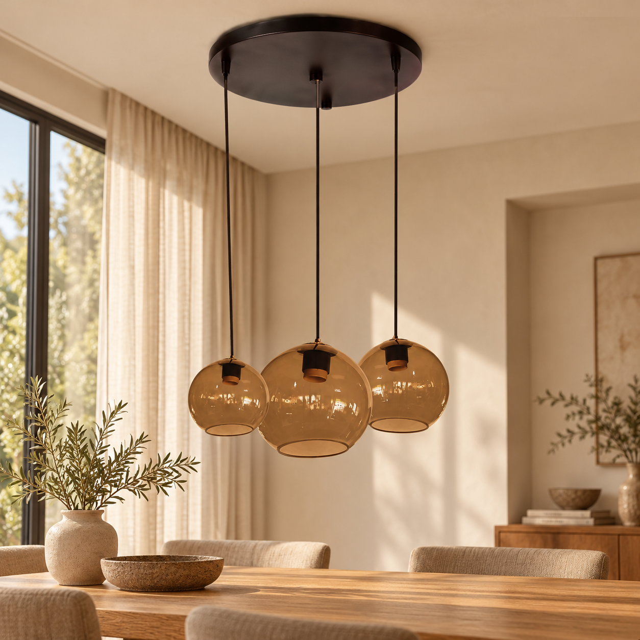 Plafondlamp Kaira – AI-sfeerimpressie