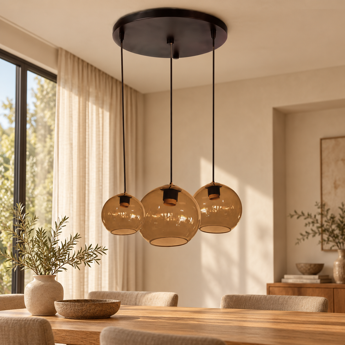 Plafondlamp Kaira – AI-sfeerimpressie