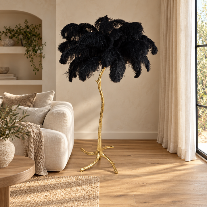 Vloerlamp Feather – AI-sfeerimpressie