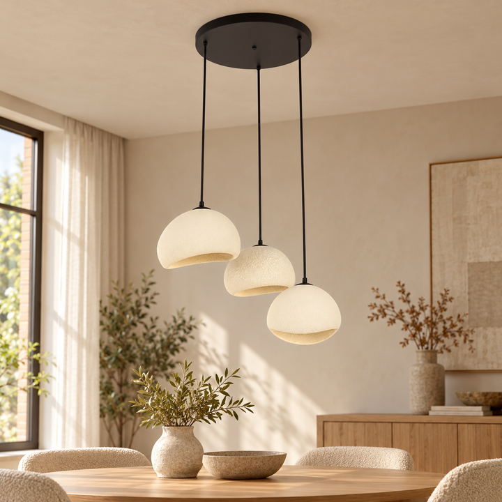 Plafondlamp Organic Rond Resin | GreatHome – AI-sfeerimpressie