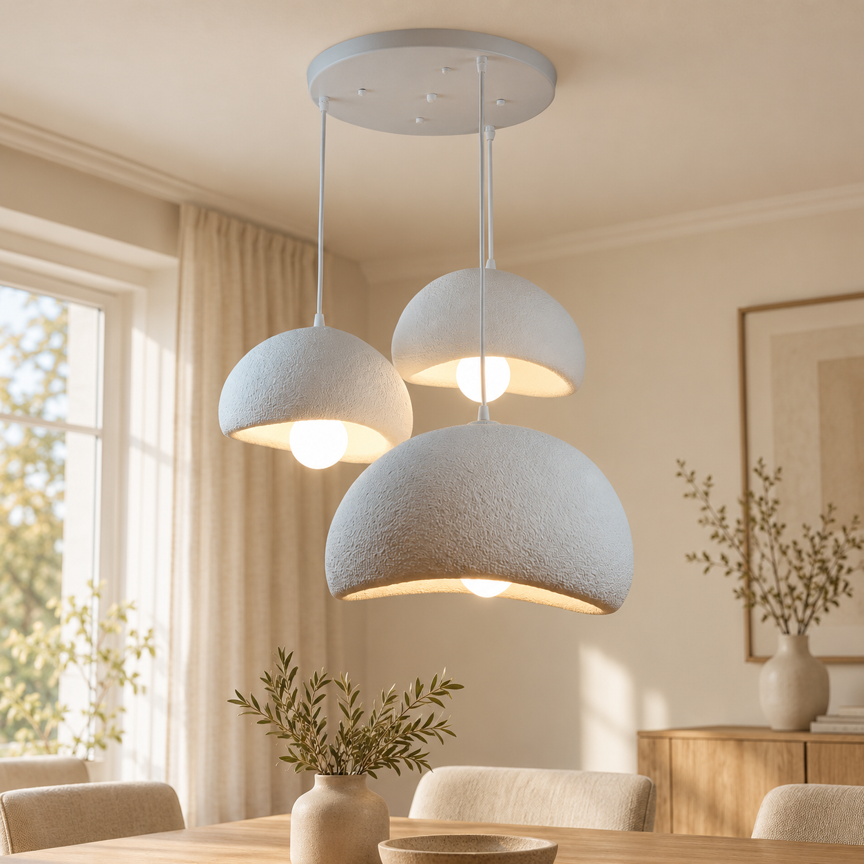 Plafondlamp Organic Rond | GreatHome – AI-sfeerimpressie