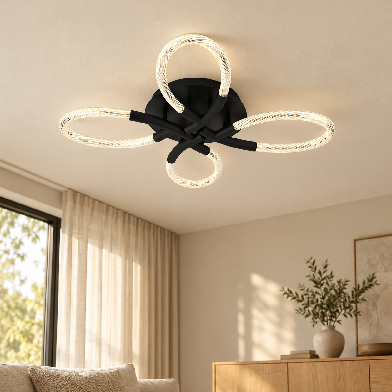 Plafondlamp Aurelia – AI-sfeerimpressie