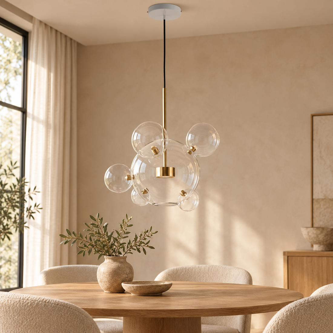 Plafondlamp Elara – AI-sfeerimpressie