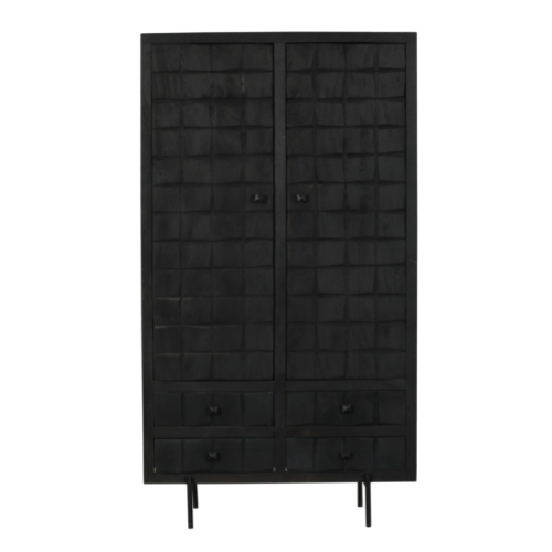 Schrank Brandy Black | 2 Türen 4 Schubladen
