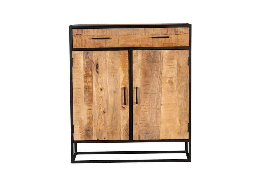 Schrankschrank Denver | Mangoholz und Stahl | 100 cm