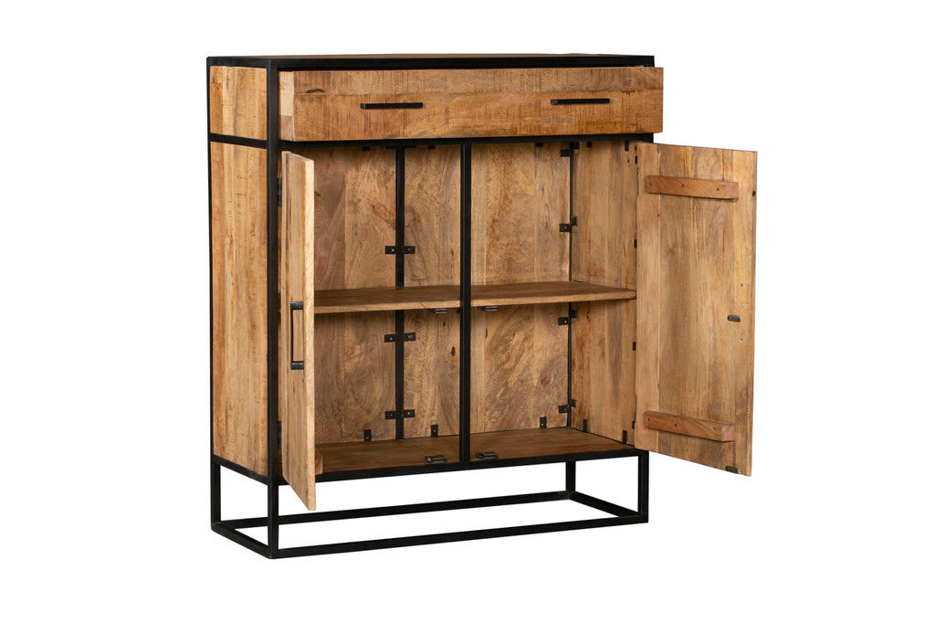 Schrankschrank Denver | Mangoholz und Stahl | 100 cm