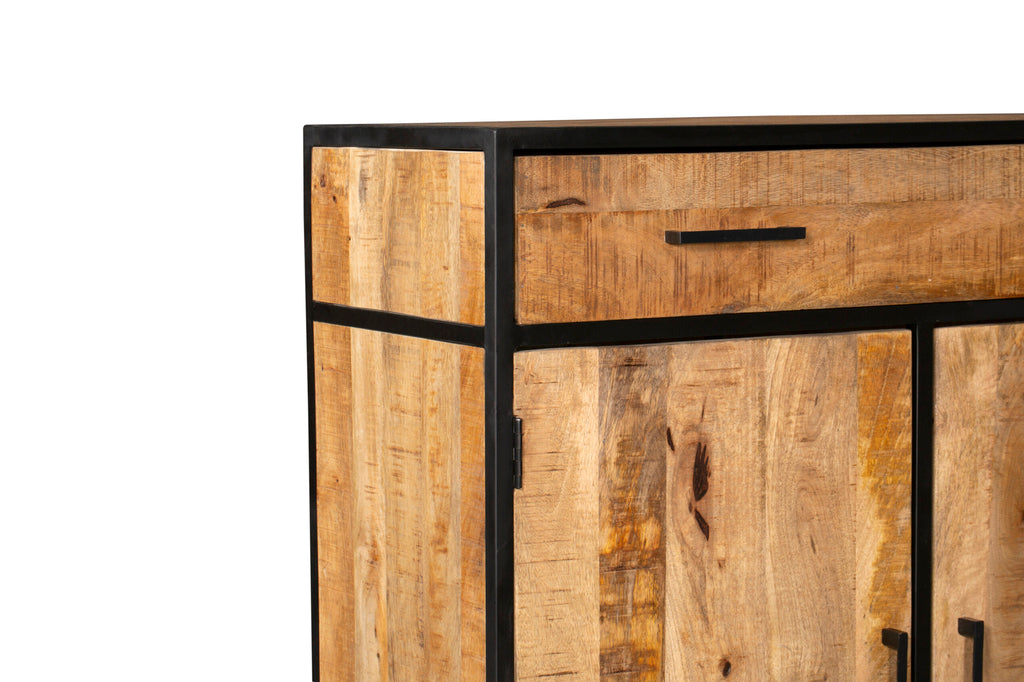 Schrankschrank Denver | Mangoholz und Stahl | 100 cm