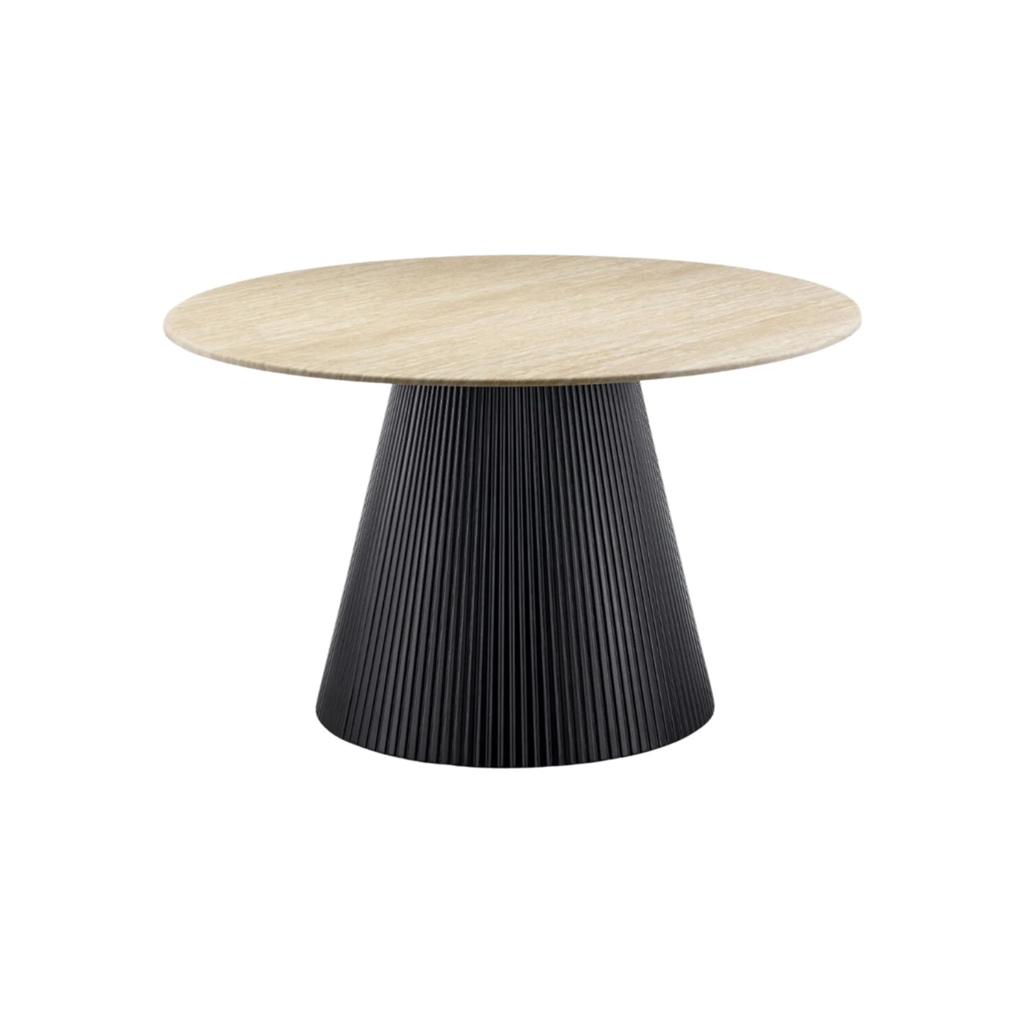 KIMBERLY EETTAFEL 130 ROND FLINTSTONE FAUX MARBLE TOP