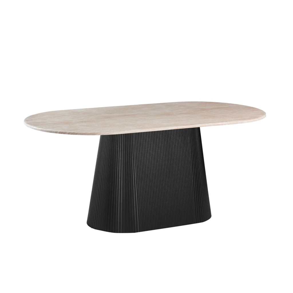 KIMBERLY EETTAFEL OVAL FLINTSTONE FAUX MARBLE TOP