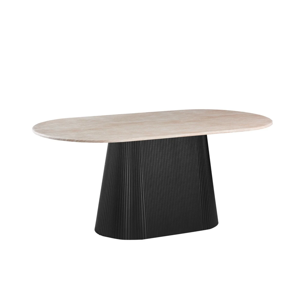 KIMBERLY EETTAFEL OVAL FLINTSTONE FAUX MARBLE TOP