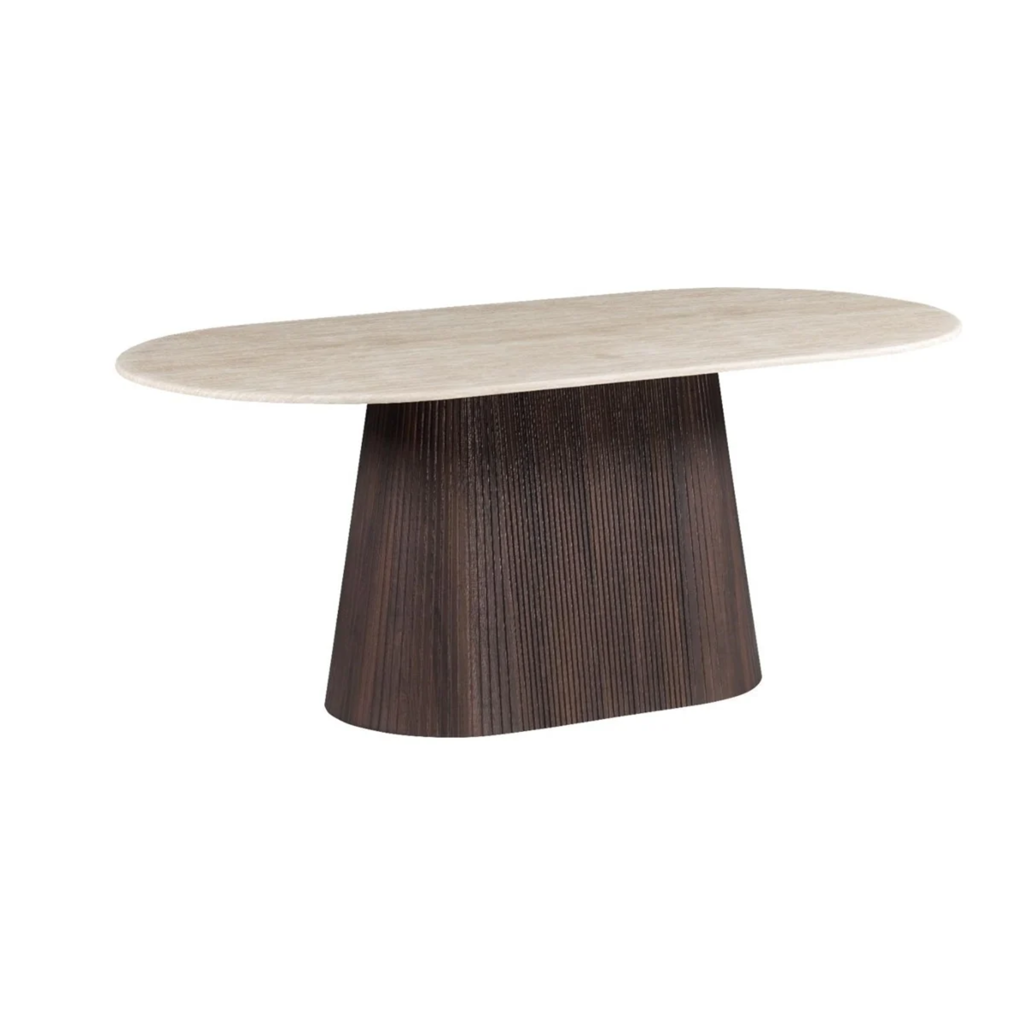 KIMBERLY EETTAFEL OVAL FLINTSTONE FAUX MARBLE TOP