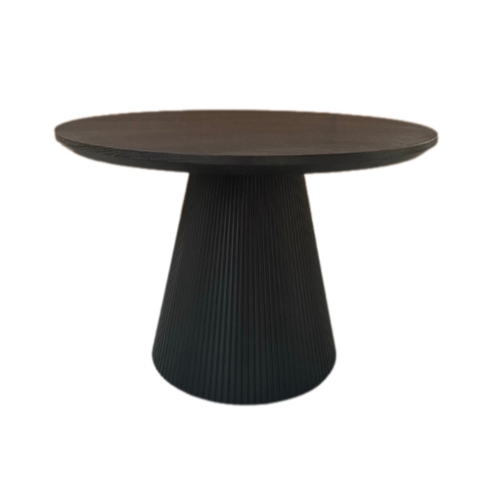 KIMBERLY EETTAFEL 130 ROND BLACK VISGRAAT
