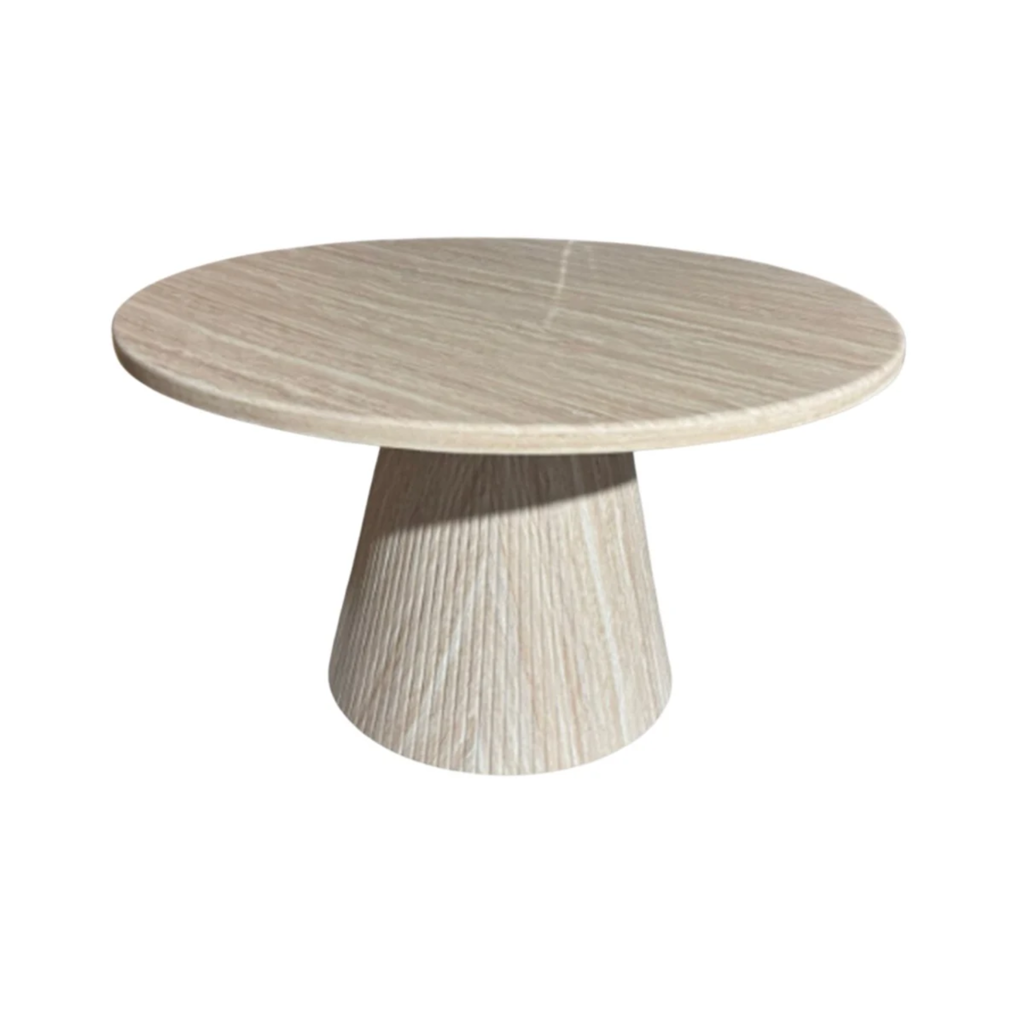 Esstisch Kimberly 130, rund, Platte aus Kunstmarmor „Flintstone“