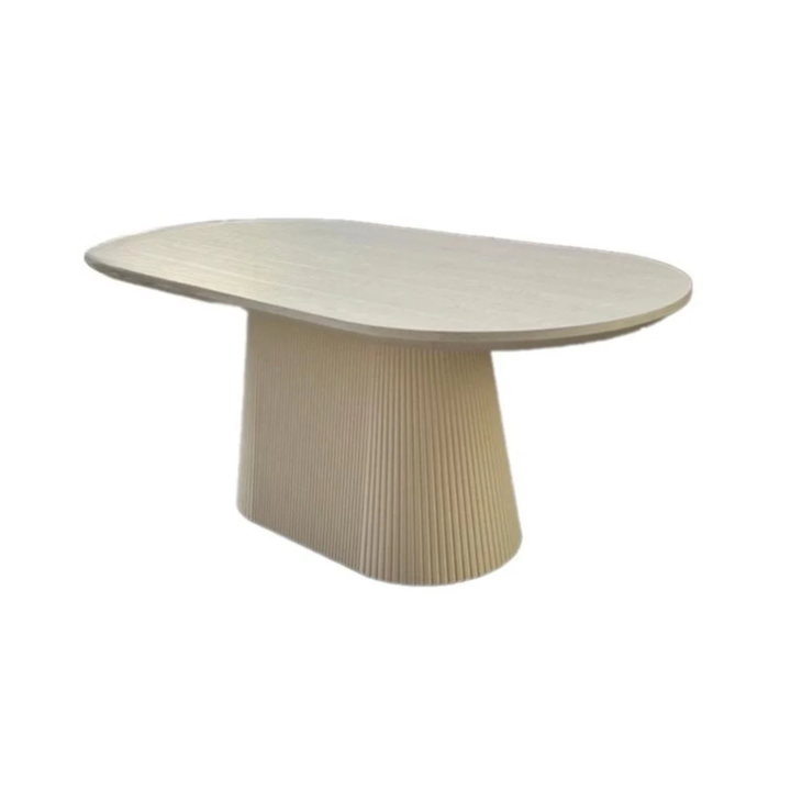 KIMBERLY EETTAFEL 180X90 CREAME FINEER PLAIN
