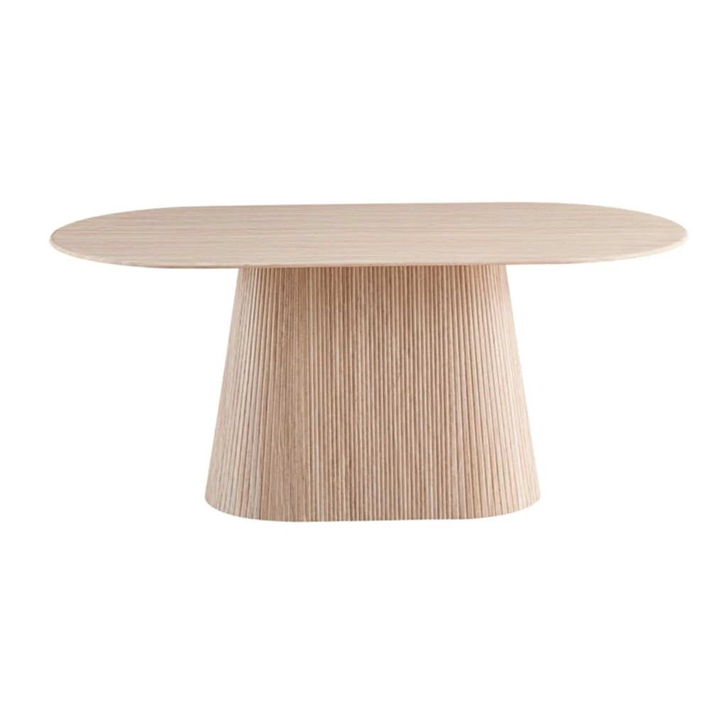 KIMBERLY EETTAFEL OVAL 180X90X75 FLINTSTONE FAUX  MARBLE TOP