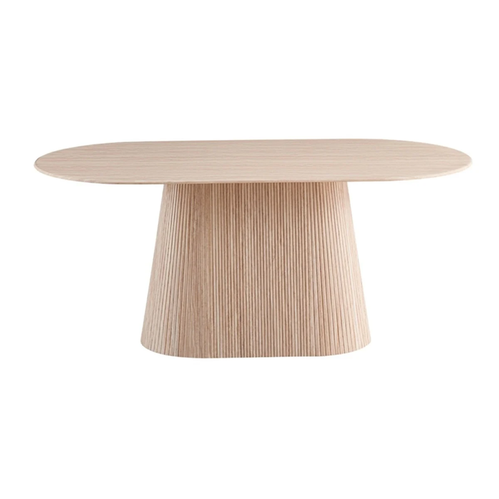 Esstisch Kimberly oval 220 x 110 x 75 cm, Platte aus Kunstmarmor in Flintstone-Optik